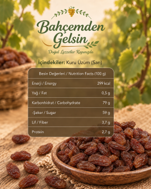 Sarı kuru üzüm besin değerleri
