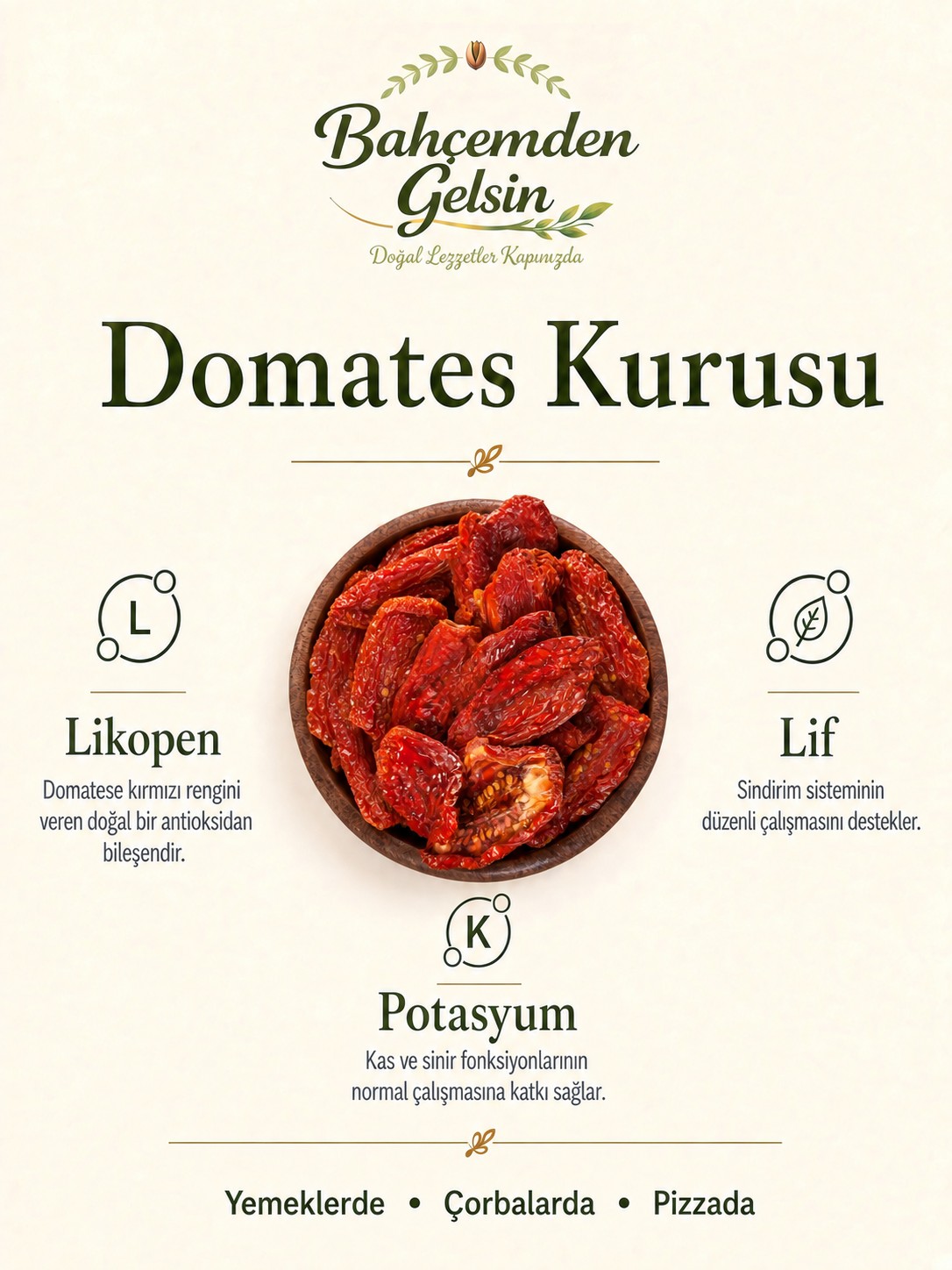 Dilimlenmiş kırmızı domates kurusu bilgi kartı