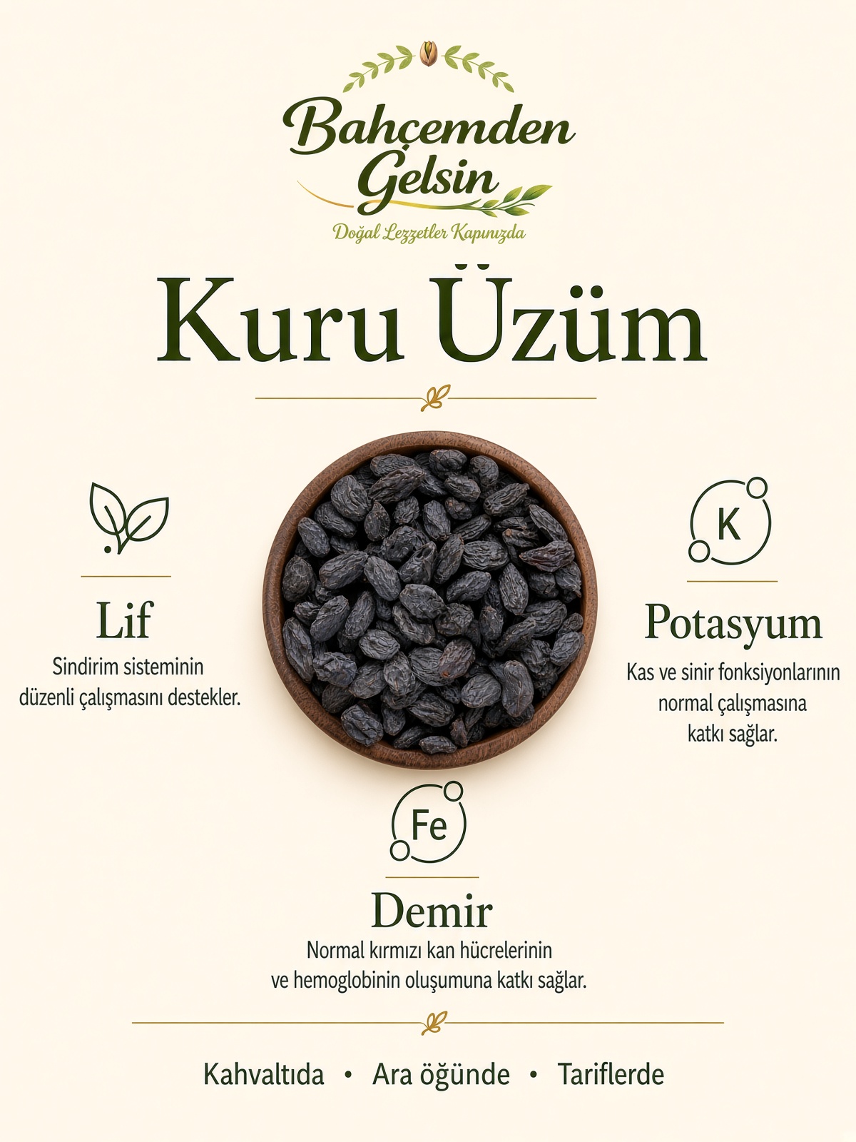 Siyah kuru üzüm bilgi kartı